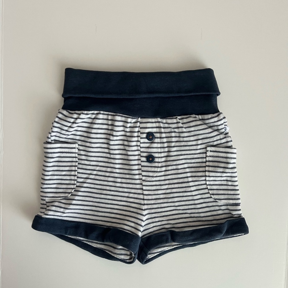 Striped Navy and White Kids Shorts